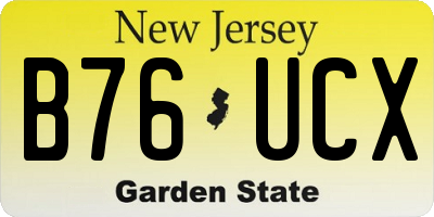 NJ license plate B76UCX