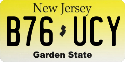 NJ license plate B76UCY