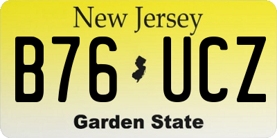 NJ license plate B76UCZ