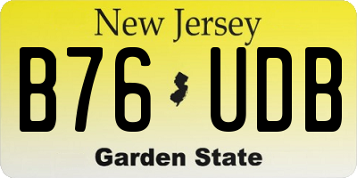 NJ license plate B76UDB