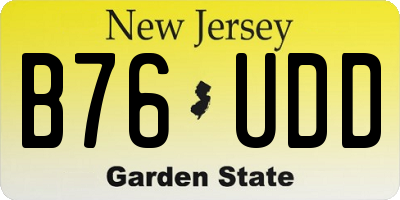 NJ license plate B76UDD