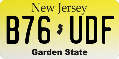 NJ license plate B76UDF