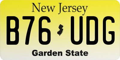 NJ license plate B76UDG