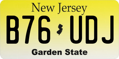 NJ license plate B76UDJ