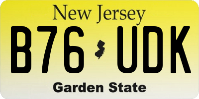 NJ license plate B76UDK