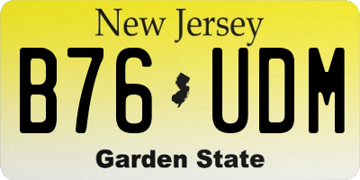 NJ license plate B76UDM