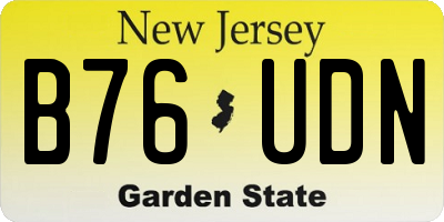 NJ license plate B76UDN