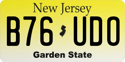 NJ license plate B76UDO