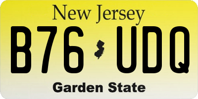 NJ license plate B76UDQ