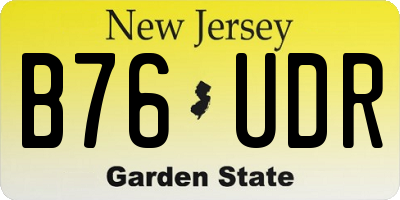 NJ license plate B76UDR