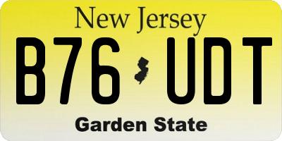NJ license plate B76UDT