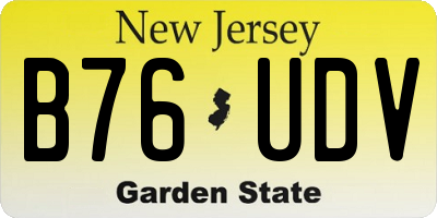 NJ license plate B76UDV