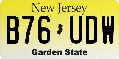 NJ license plate B76UDW