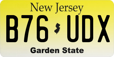 NJ license plate B76UDX