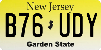 NJ license plate B76UDY