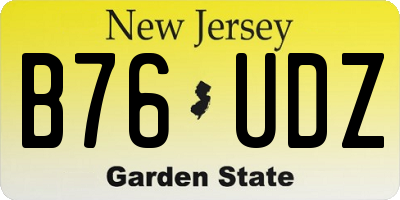 NJ license plate B76UDZ