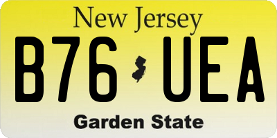 NJ license plate B76UEA