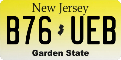 NJ license plate B76UEB