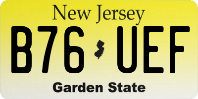 NJ license plate B76UEF