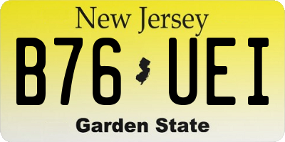 NJ license plate B76UEI