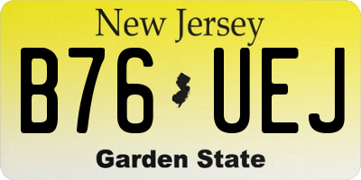 NJ license plate B76UEJ