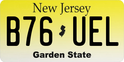 NJ license plate B76UEL