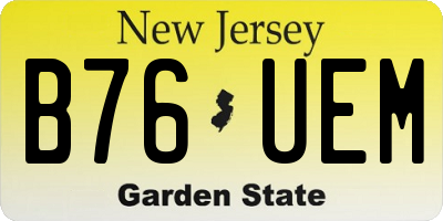 NJ license plate B76UEM
