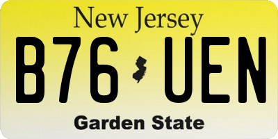 NJ license plate B76UEN
