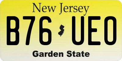 NJ license plate B76UEO