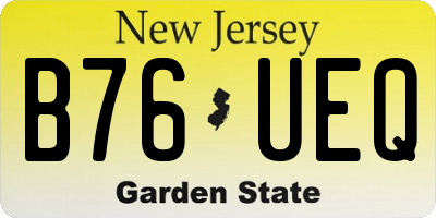 NJ license plate B76UEQ