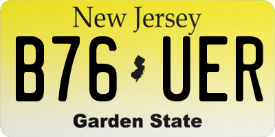 NJ license plate B76UER