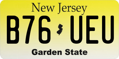 NJ license plate B76UEU