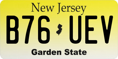 NJ license plate B76UEV