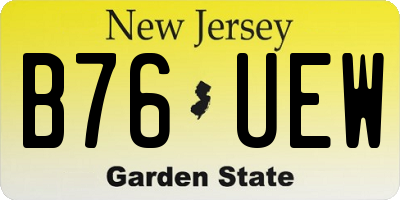 NJ license plate B76UEW