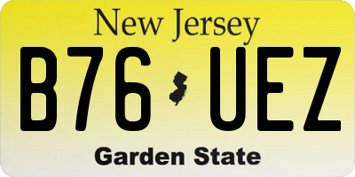 NJ license plate B76UEZ