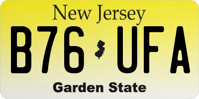 NJ license plate B76UFA