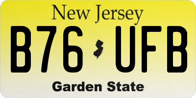 NJ license plate B76UFB