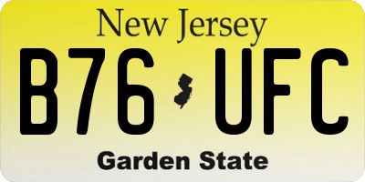 NJ license plate B76UFC