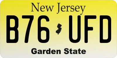 NJ license plate B76UFD