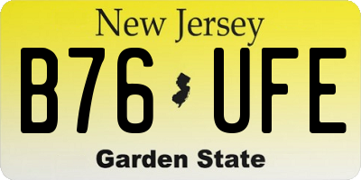 NJ license plate B76UFE