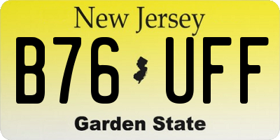 NJ license plate B76UFF