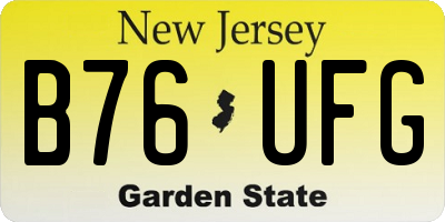 NJ license plate B76UFG