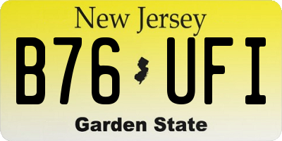 NJ license plate B76UFI
