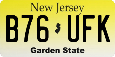 NJ license plate B76UFK