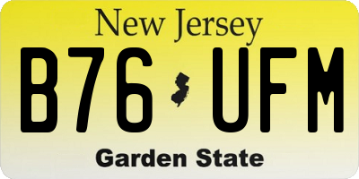 NJ license plate B76UFM