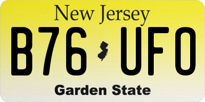 NJ license plate B76UFO
