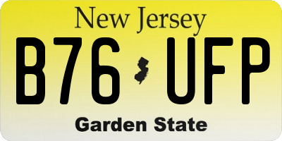 NJ license plate B76UFP