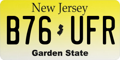 NJ license plate B76UFR