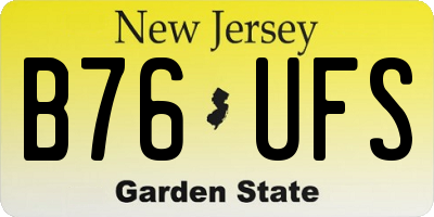 NJ license plate B76UFS