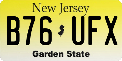NJ license plate B76UFX